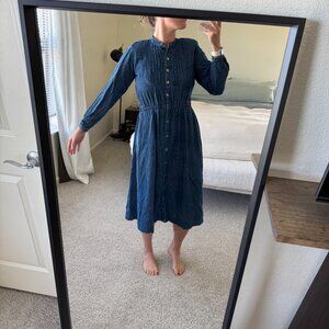 Vintage Orvis Denim Long Sleeve Midi Dress Size‎ Medium
